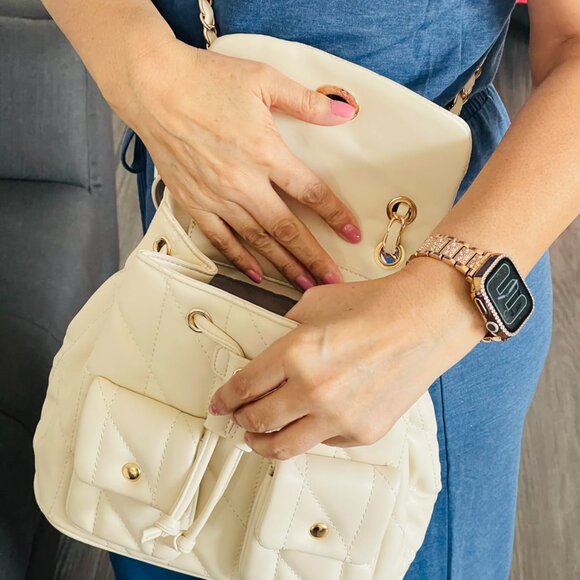 Neiman Marcus Vegan Leather Tabby Backpack - Picture 3 of 5